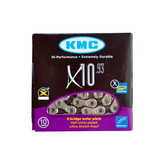 Łańcuch KMC X10-1 1/2x11/128x114L srebrny/czarny, 10 ogniw.