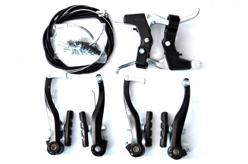 Hamulec V-brake Sypo YD-V26 120mm przód i tył, czarny, klamki hamulcowe AL YD-B05, linki i osłony (dł.: 800x410mm/szer.: 1400x1100mm)