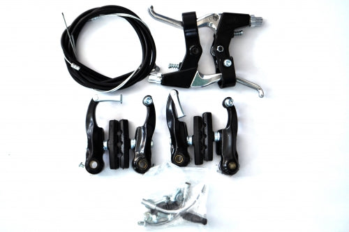 Hamulce V-brake Sypo YD-V29 80mm przód i tył, czarne, klamki hamulcowe AL YD-B05, linki i osłony (dł.: 800x410mm/szer.: 1400x1100mm)