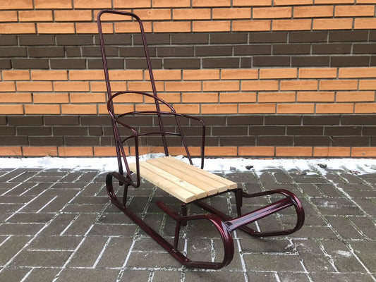 Дитячі санки Королівські з ручкою-штовхачем