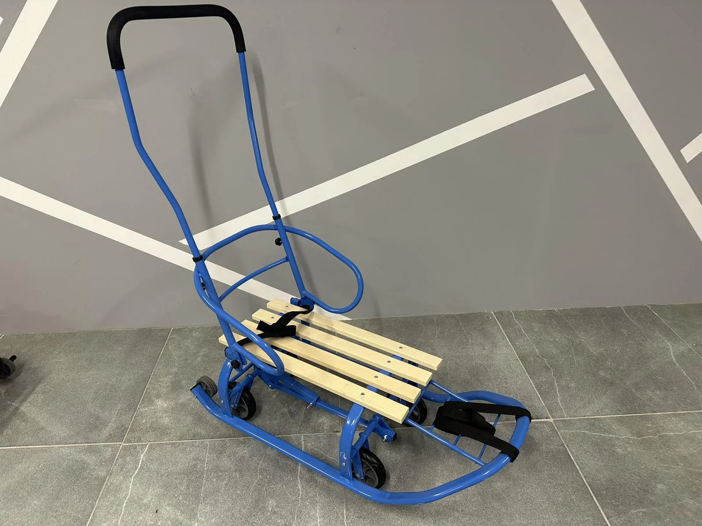 Дитячі санки на колесах Патріот-2 голубі