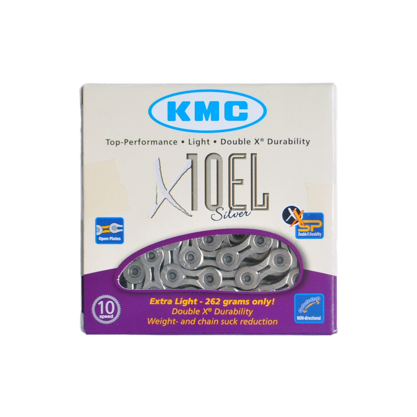 Цепь KMC X10-1EL 1/2х11/128х114L серебро/серебро, 10шв.