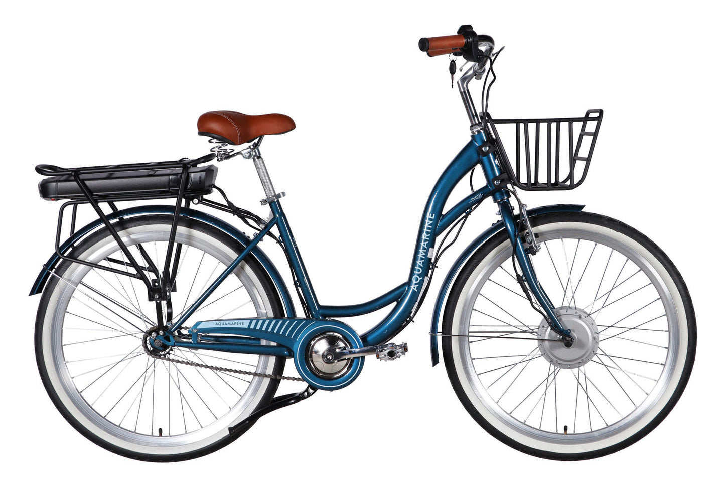 Велосипед уцінений з електроприводом 26" ST Dorozhnik eAQUAMARINE BH рама-17" 36B 13А*г 500Вт темно-синій з кошиком 2026
