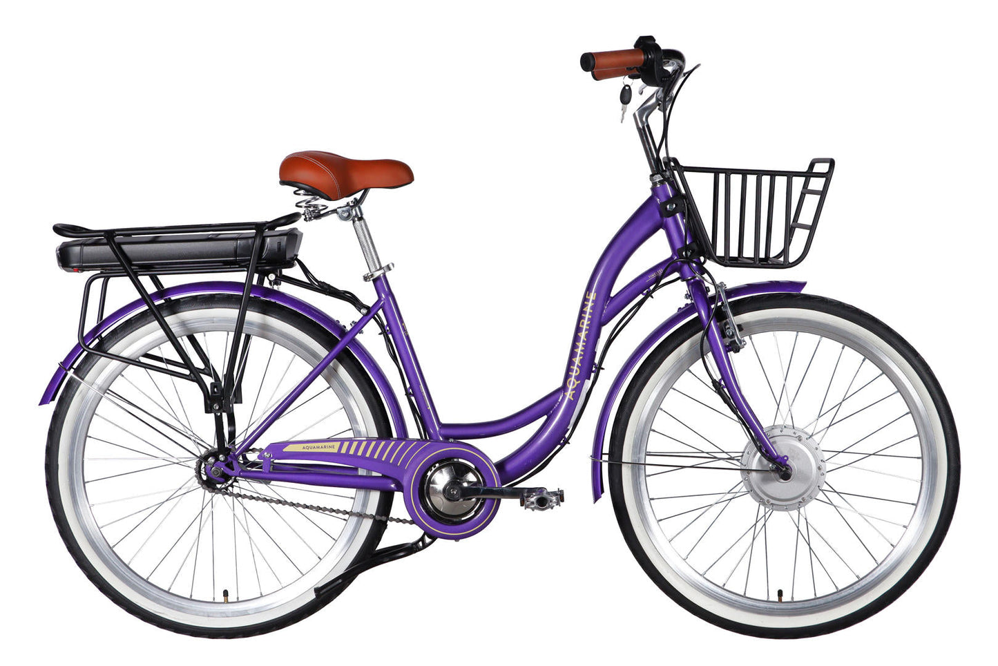 Велосипед з електроприводом 26" ST Dorozhnik eAQUAMARINE BH рама-17" 36B 13А*г 500Вт фіолетовий з кошиком 2026