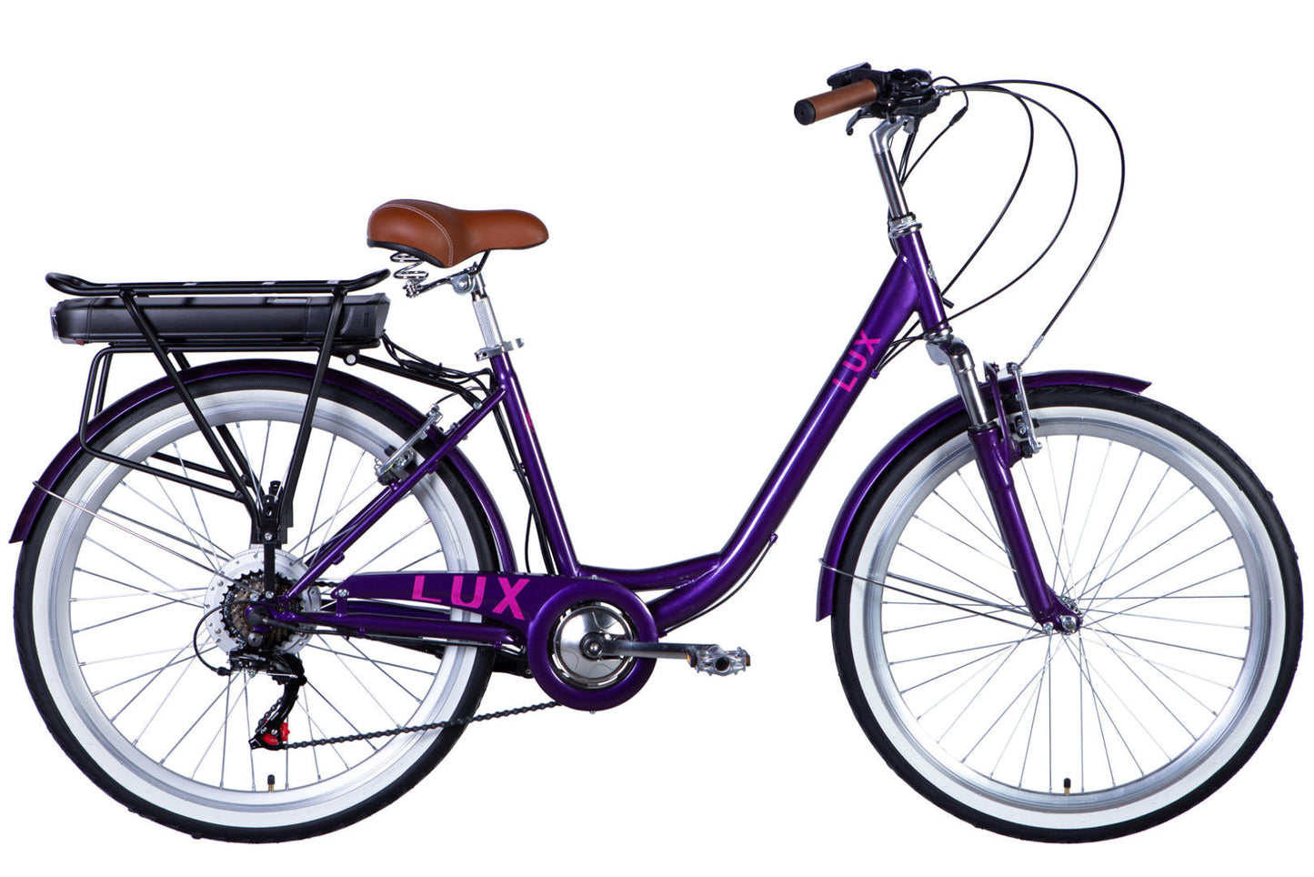 Велосипед з електроприводом 26" ST Dorozhnik eLUX Vbr FR рама-17" 36B 13А*г 500Вт сливовий (матовий) 2026