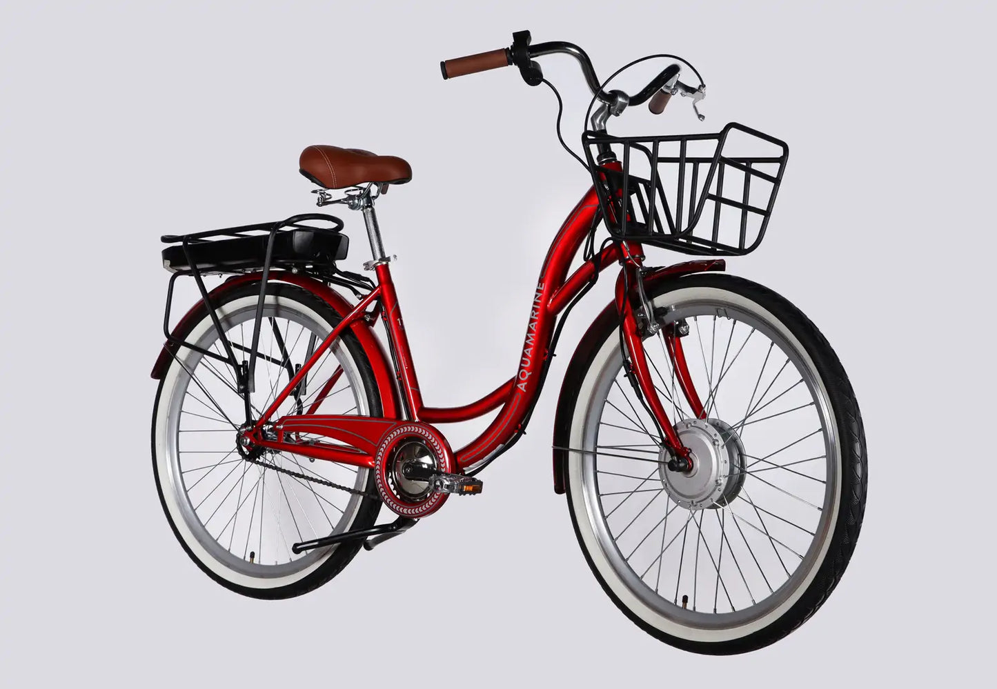 Велосипед з електроприводом 26" ST Dorozhnik eAQUAMARINE BH рама-17" 36B 13А*г 500Вт бордовий YS 2476 з кошиком 2026