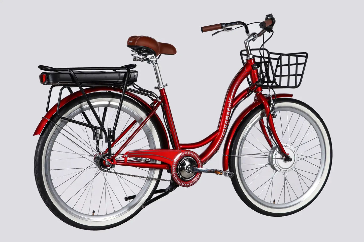 Велосипед з електроприводом 26" ST Dorozhnik eAQUAMARINE BH рама-17" 36B 13А*г 500Вт бордовий YS 2476 з кошиком 2026