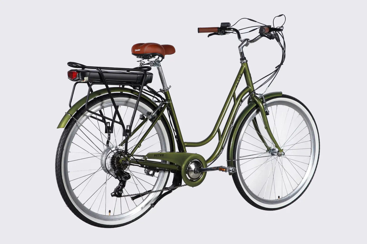 Велосипед уцінений з електроприводом 28" ST Dorozhnik eRETRO Vbr FR рама-19" 36B 13А*г 500Вт темно-зелений 2026