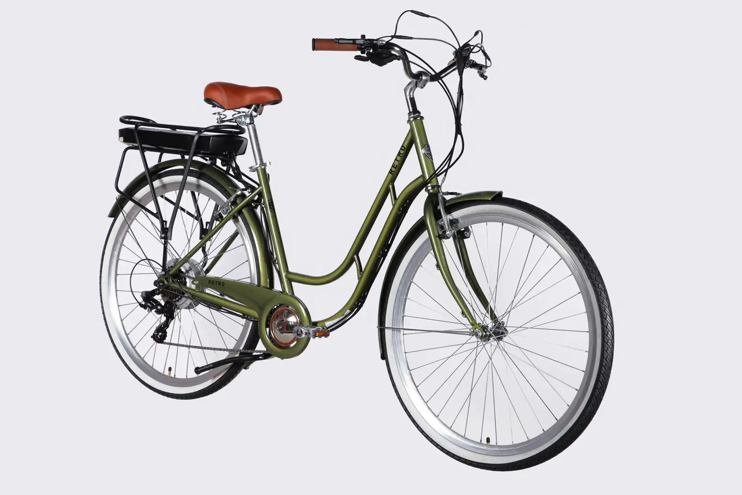 Велосипед з електроприводом 28" ST Dorozhnik eRETRO Vbr FR рама-19" 36B 13А*г 500Вт темно-зелений 2026