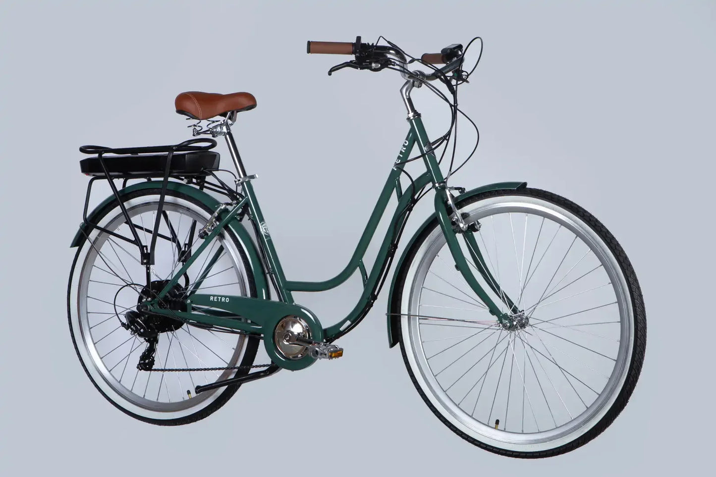 Велосипед з електроприводом 28" ST Dorozhnik eRETRO Vbr FR рама-19" 36B 13А*г 500Вт зелено-сірий 2026