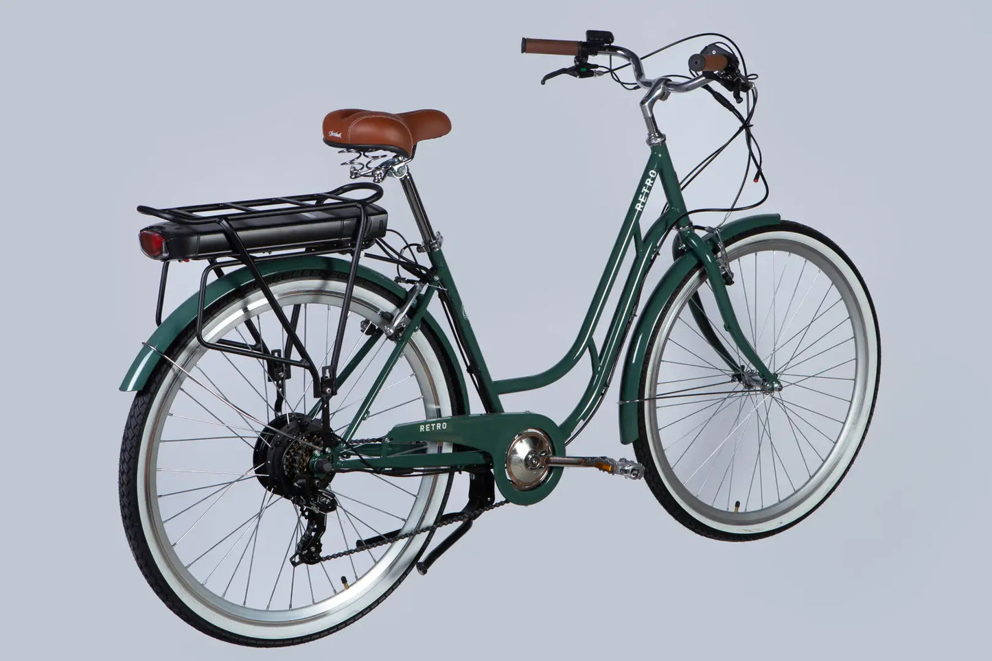 Велосипед уцінений з електроприводом 28" ST Dorozhnik eRETRO Vbr FR рама-19" 36B 13А*г 500Вт зелено-сірий 2026