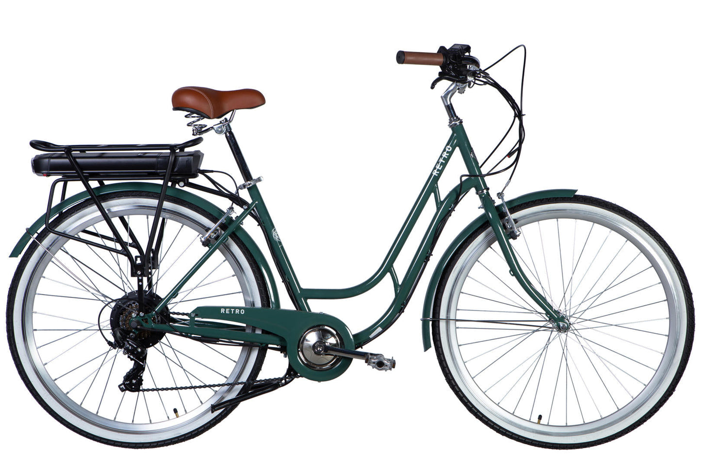 Велосипед уцінений з електроприводом 28" ST Dorozhnik eRETRO Vbr FR рама-19" 36B 13А*г 500Вт зелено-сірий 2026