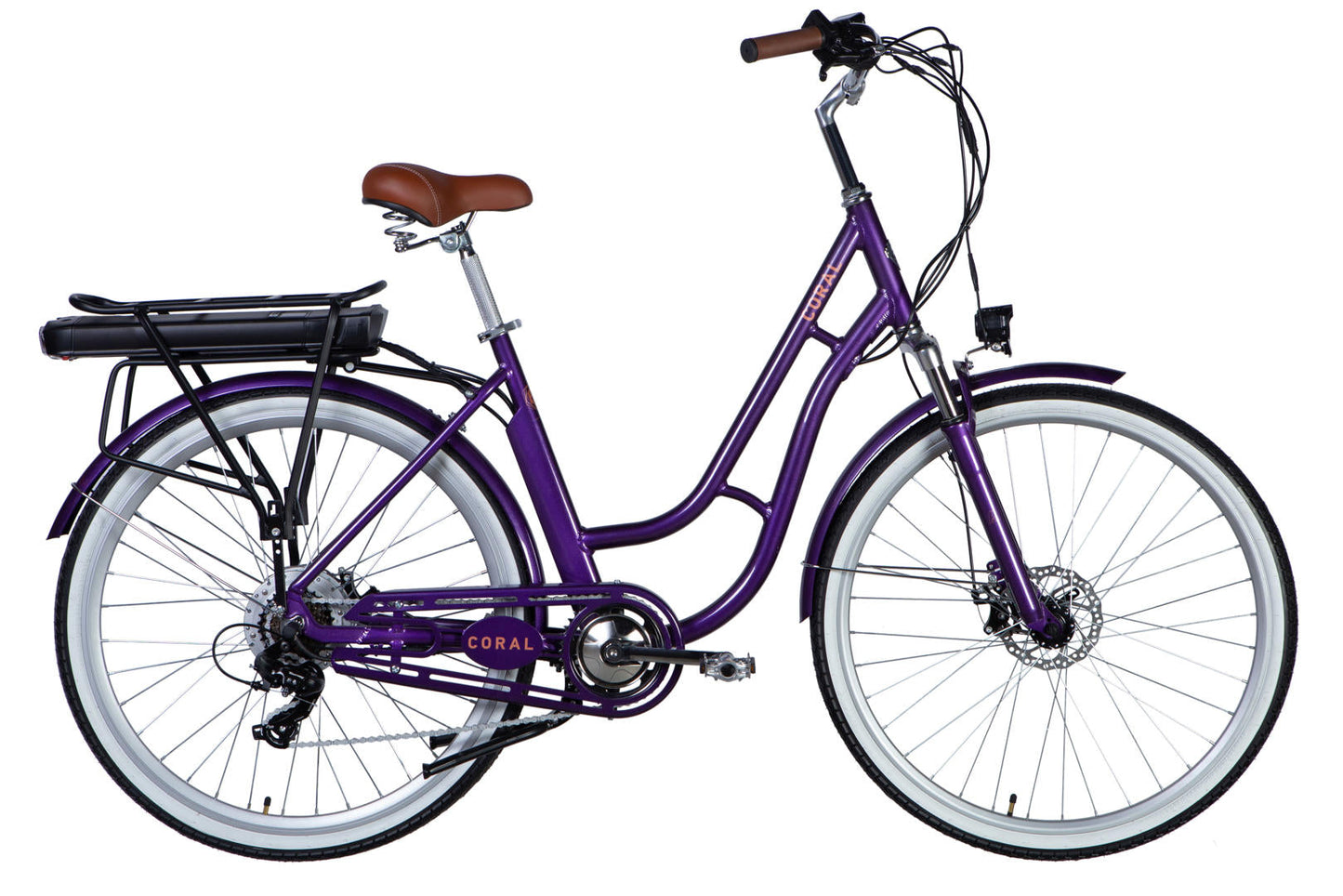 Велосипед з електроприводом 28" AL Dorozhnik eCORAL DD FR рама-19" 48B 17.5А*г 500Вт фіолетово-синій 2026