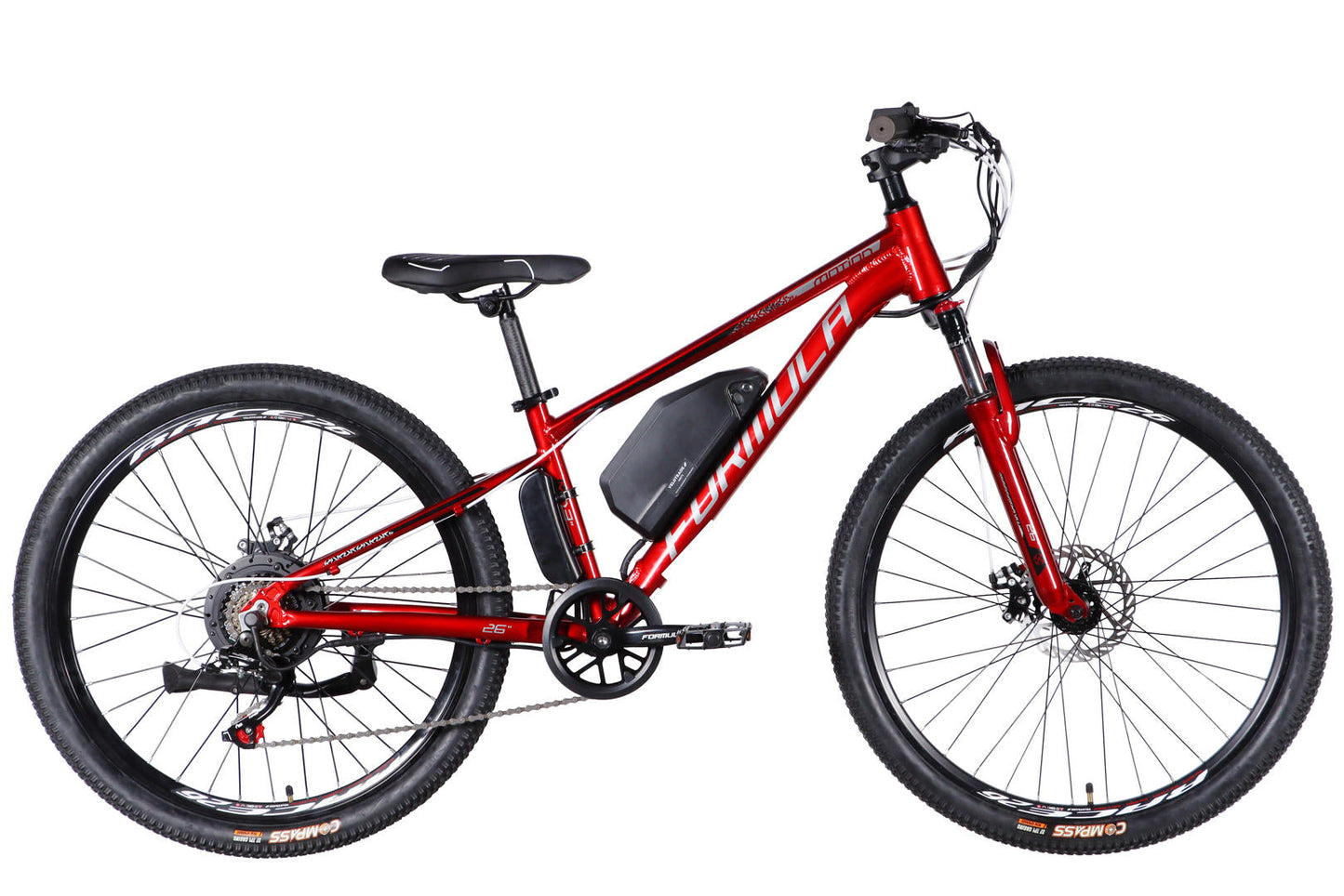 Велосипед з електроприводом 26" AL Formula eMOTION DD FR рама-13" 36B 10А*г 500Вт червоно-сріблястий 2026