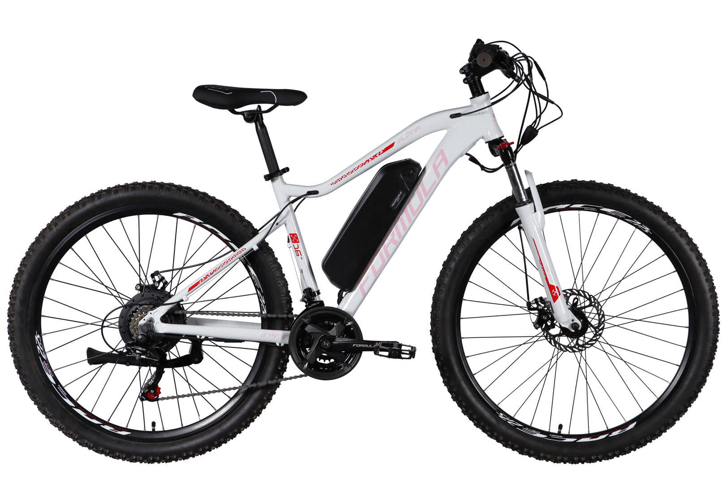 Велосипед з електроприводом 27.5" AL Formula eALPINA DD FR рама-17" 36B 12.5А*г 500Вт біло-рожевий 2026