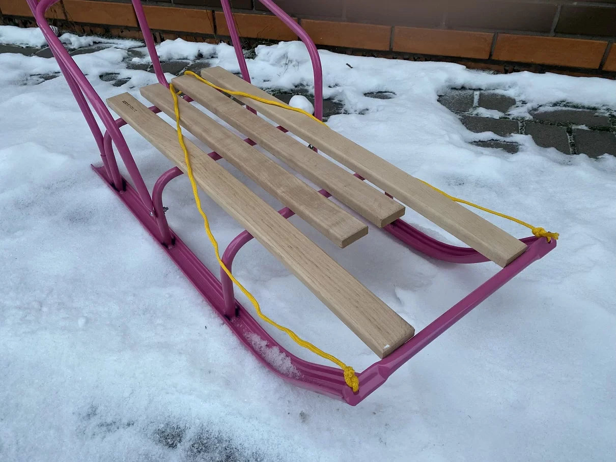 Дитячі санки Водан сд-1 рожеві без ручки-штовхача - изображение 2