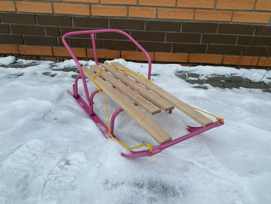 Дитячі санки Водан сд-1 рожеві без ручки-штовхача