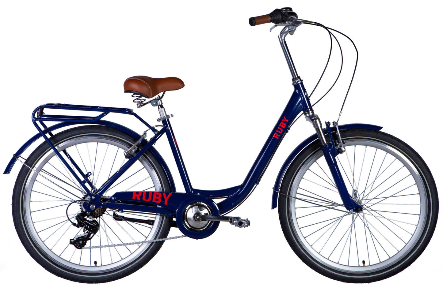 Велосипед AL 26" Dorozhnik RUBY Vbr FR рама-17" темно-синій 2024 крила, крило пер., крило зад., підніжка, дзвоник