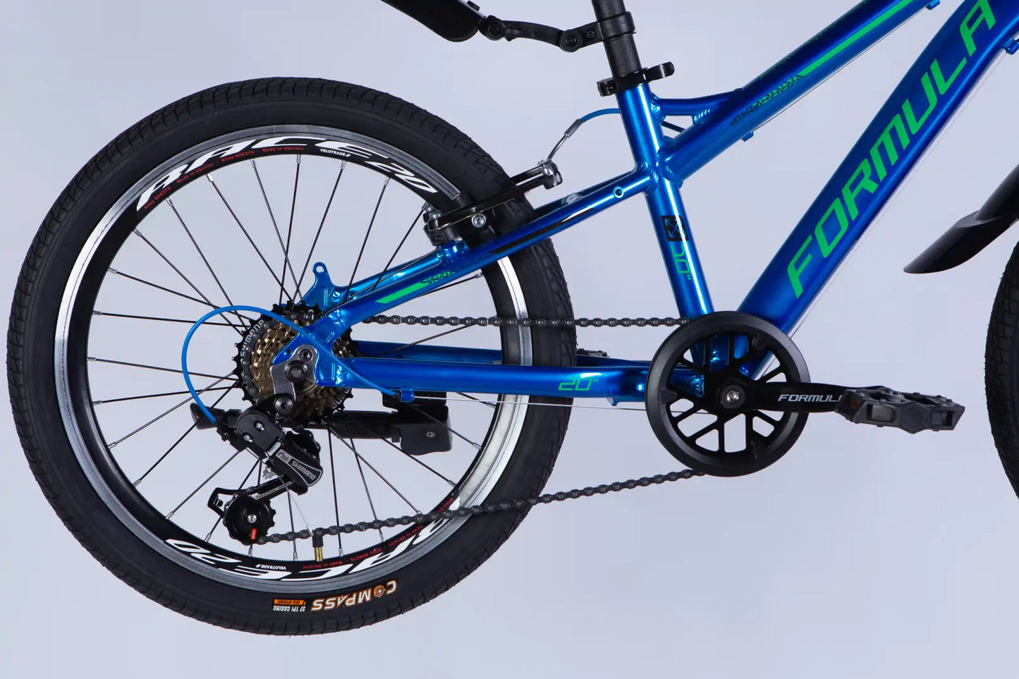 Велосипед AL 20" Formula BLACKWOOD Vbr FR рама-11" синій з зеленим 2026