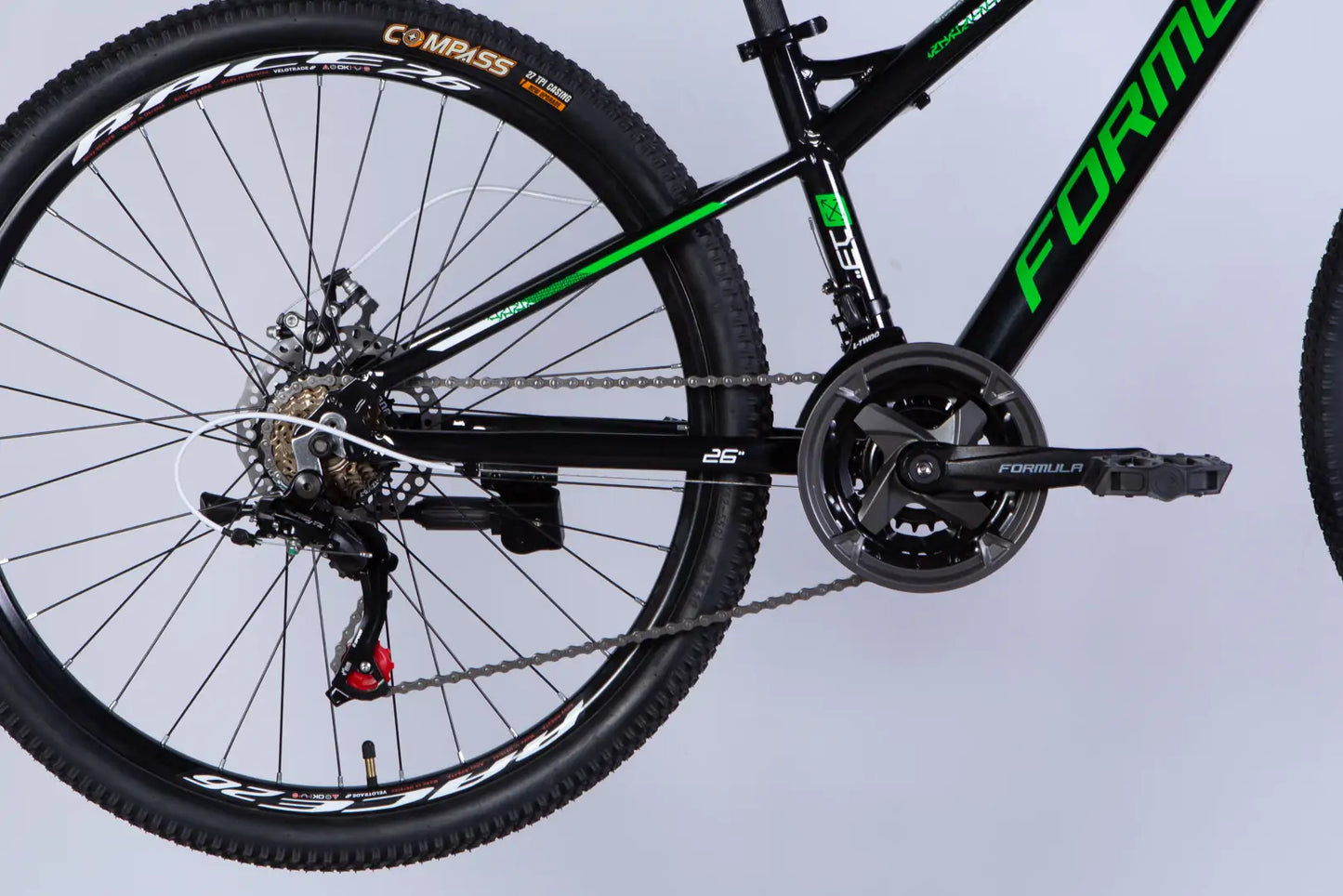 Велосипед AL 26" Formula BLACKWOOD DD FR рама-13" чорний з зеленим 2026