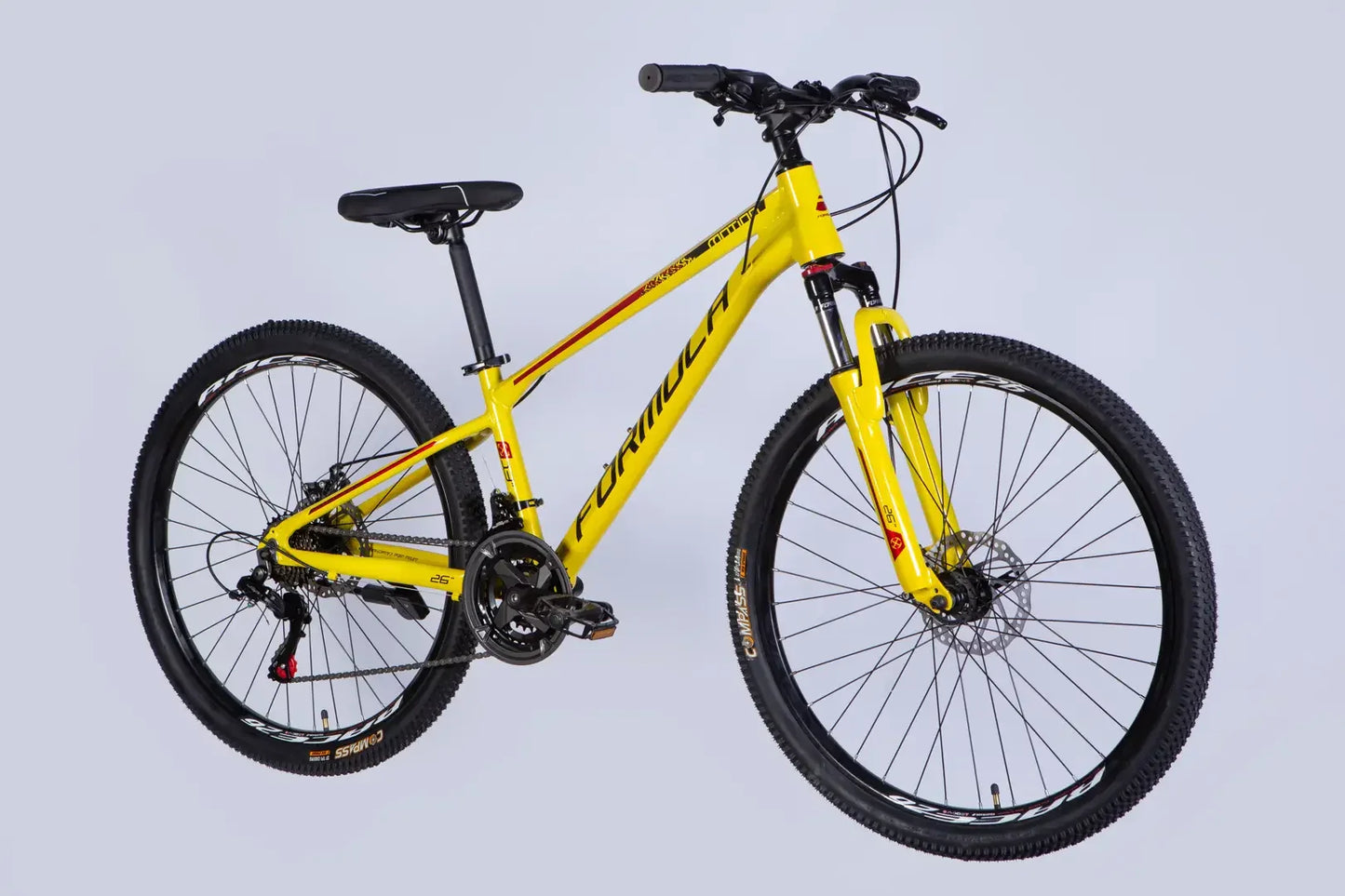 Велосипед AL 26" Formula MOTION DD FR рама-13" жовтий з чорним 2026