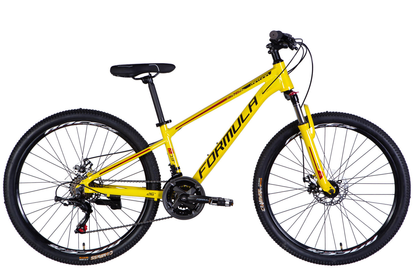 Велосипед AL 26" Formula MOTION DD FR рама-13" жовтий з чорним 2026