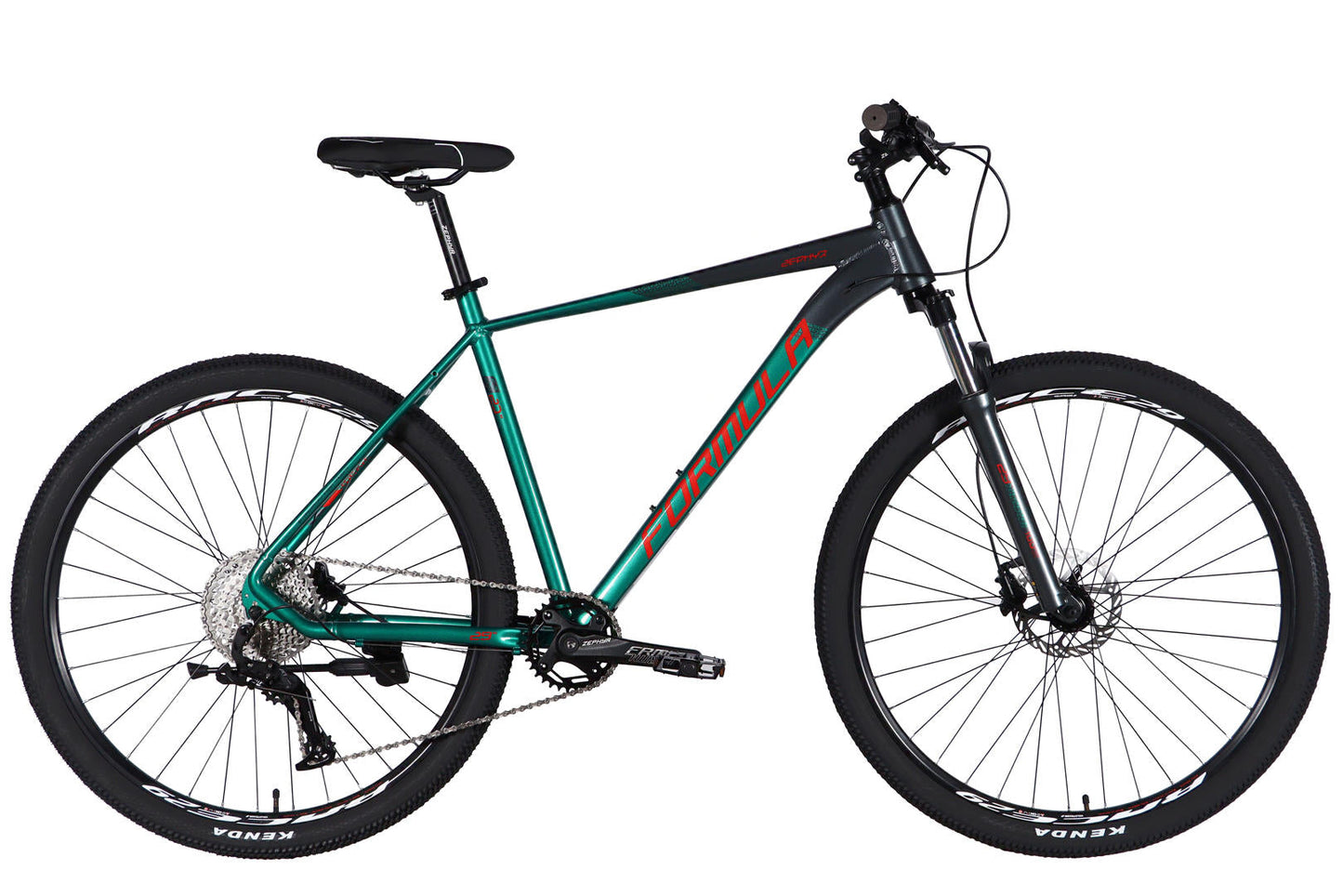 Велосипед AL 29" Formula ZEPHYR 1.0 HDD рама-21" темно-сріблястий з зеленим 2026