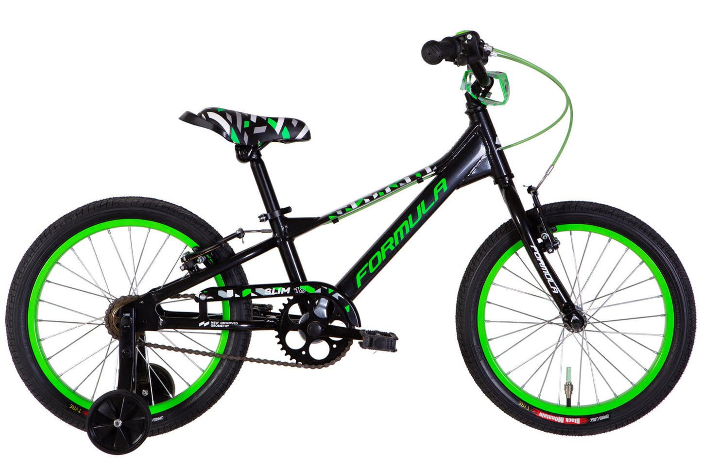 Велосипед AL 18" Formula Kid SLIM BH рама-9" чорний з зеленим 2026