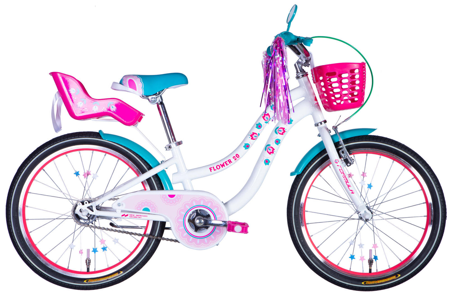 Велосипед ST 20" Formula Kid FLOWER PREMIUM BH рама-10" білий з рожевим та бірюзовим 2026