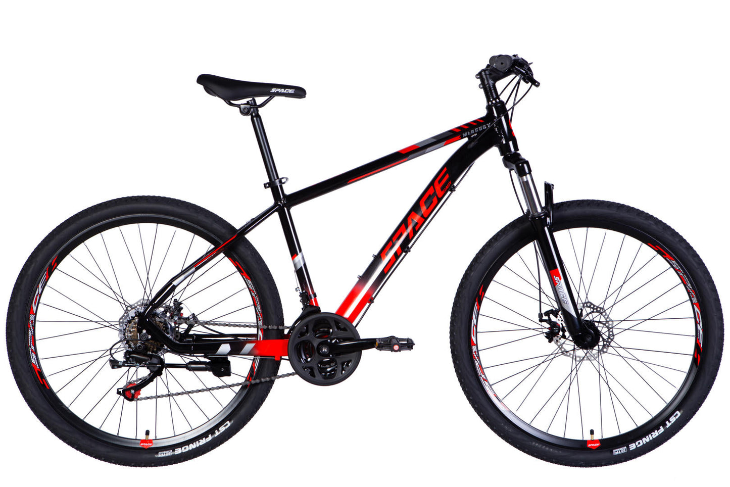 Велосипед AL 27.5" SPACE MERCURY DD FR рама-17" чорно-червоний 2026